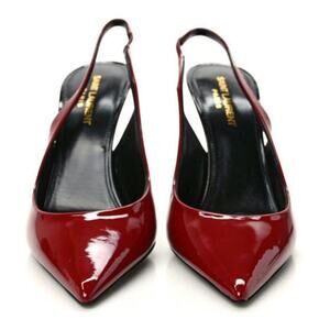 YSL Venus Red Patent Leather Slingback Heels - Size 37